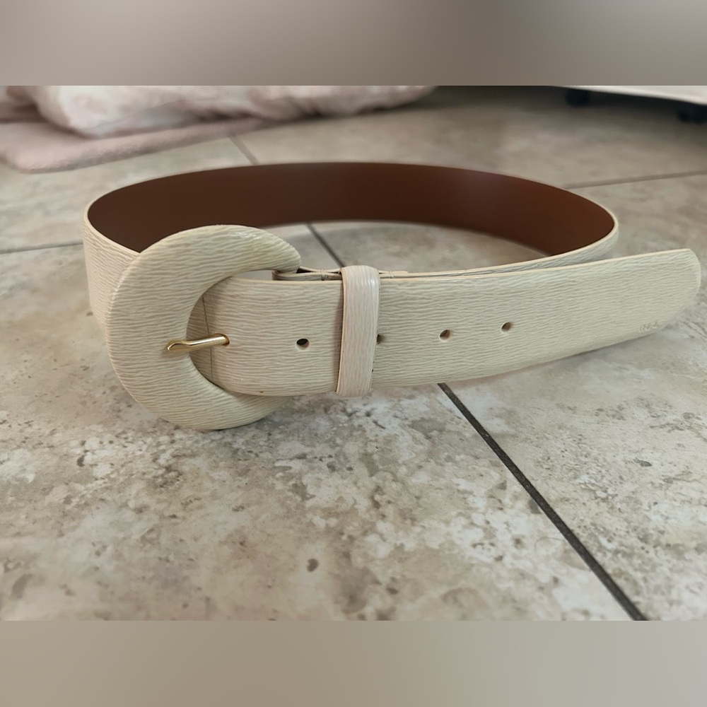 Ralph Lauren Beige leather Textured Belt